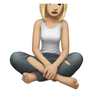 blonde hair girl with hurt arm sitting down sticker