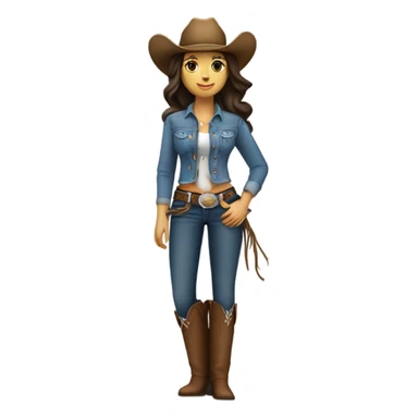 Very pretty brunette cowgirl with light skin sticker