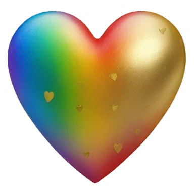 Rainbow heart with gold  sticker