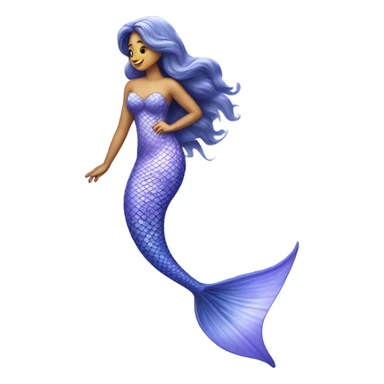 Periwinkle realistic mermaid tail sticker
