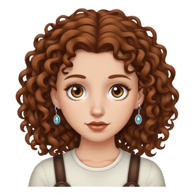 white girl brown curly hair and piercings  sticker