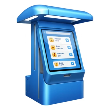 Digital Kiosk + blue interface + public info, Street Advertisements. sticker