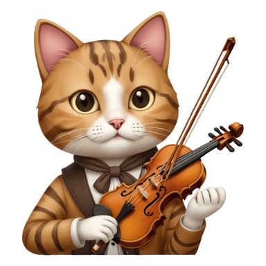 Cat playing violin sticker