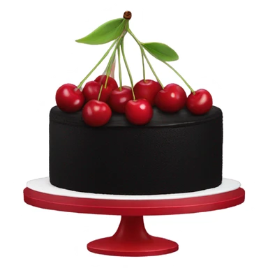 Cherries on a black cake sticker