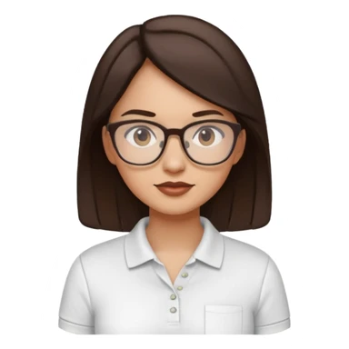 architect woman light skinned dark brown hair in WHITE POLO sticker