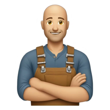 bald woodworker sticker