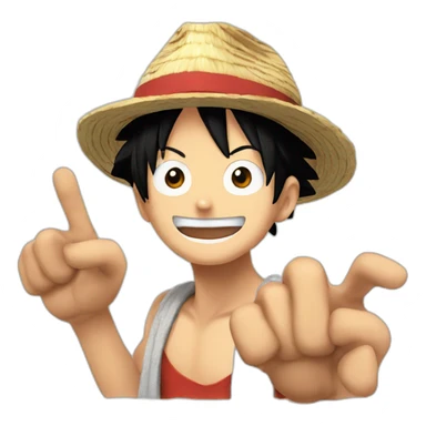 Luffy Say hi hand up sticker