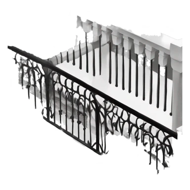 create an emoji in black and white representing a veranda(Balcony). Make it plain and simple without much detail. Make its fence as Glass balustrade. sticker
