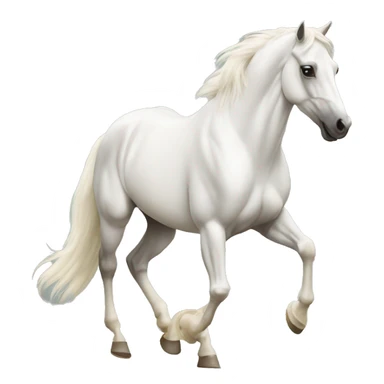 White trotting horse sticker