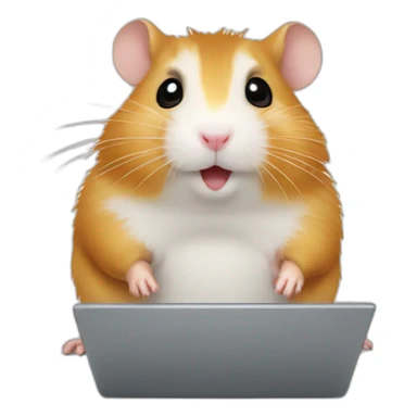 hamster with a laptop sticker
