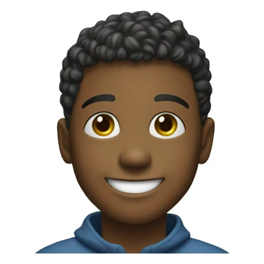 smiling boy by christmas tree sticker