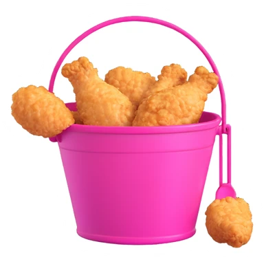 fried chicken in a hot pink glittery bucket sticker
