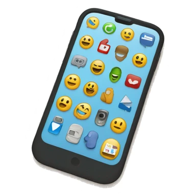 Cell phone with social network icons around sticker