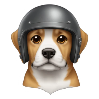 Perro con casco de motomoto sticker