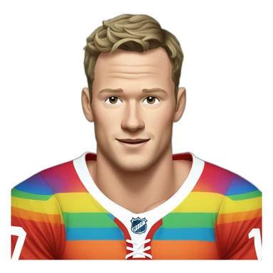 Jonathan Toews as rainbow beach bum sticker
