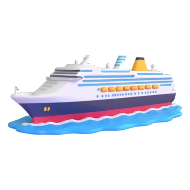 cruise ship on ocean sticker