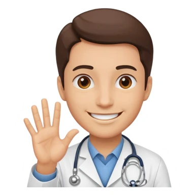 cartoon face for  a doctor and he said ok sticker