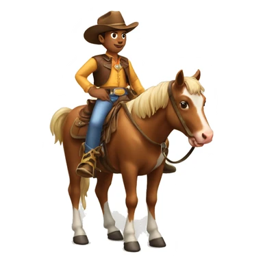 Cow boy on horse sticker