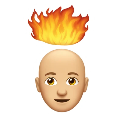 Bald head on fire sticker
