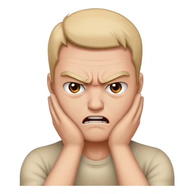 Somone holding there hands to their neck being mad sticker