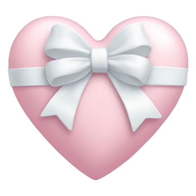 Pastel pink heart with white bow sticker