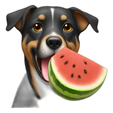 Dog eating watermelon sticker
