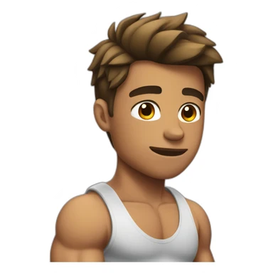 Muscle teen guy sticker