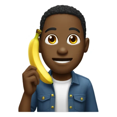 Black person eating a banana sticker