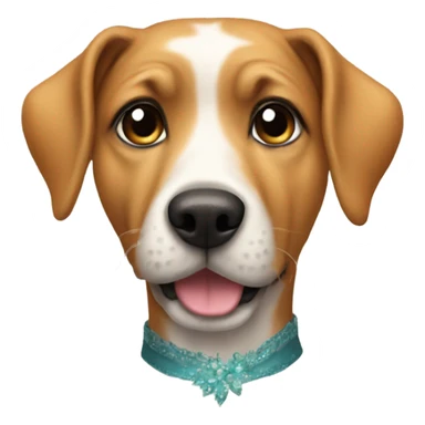 Dog wearing a dres sticker