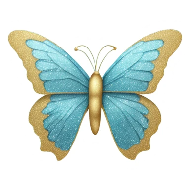 Butterfly light blue with glitters sticker