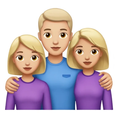 a gay man with three girls sticker