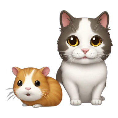 Cat and Guinea pig sticker
