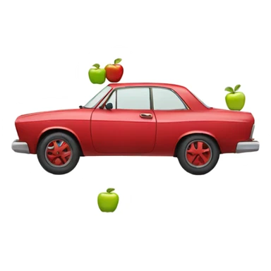 Car with apples for tires sticker