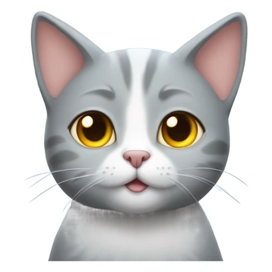Gray cat with a halo sticker