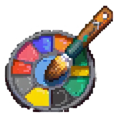 art palette with paintbrush sticker