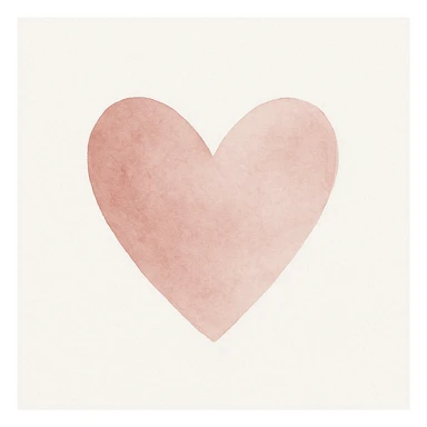 a hand-painted heart, thick gouache texture sticker