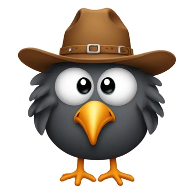Sad turkey wearing cowboy hat emoji sticker