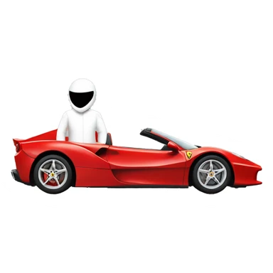 the stig with a red Ferrari behind him or driving it sticker