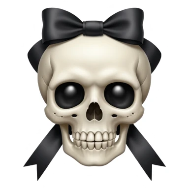 BLACK RIBBON SKULL sticker