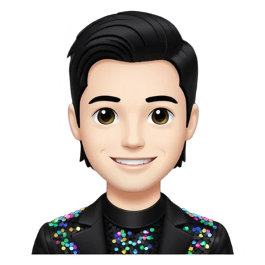 Sugar Bones, Male Electropop Singer from Confidence Man with black hair, black sequin outfit sticker