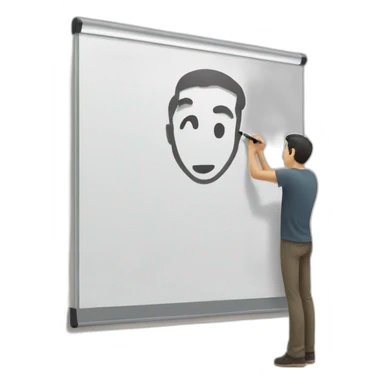 Man writing on a marker board sticker