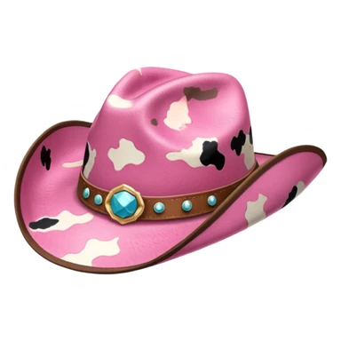 Cow print cowgirl hat sticker