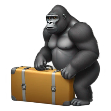 Big gorillas with suitcase sticker