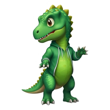 Dinosaur wearing a hoodie sticker