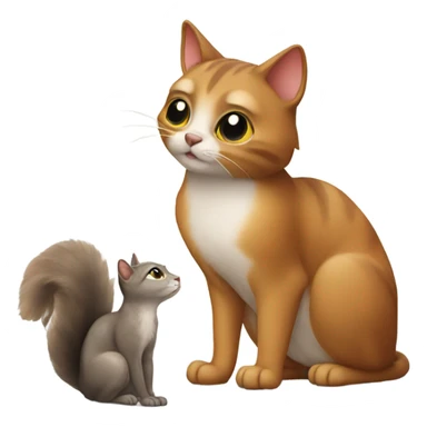 Cat looking at squirrel sticker