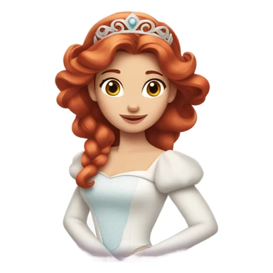 red haired Disney princess in white dress sticker