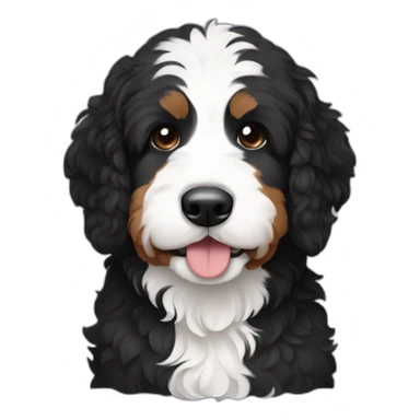 black and white bernedoodle sticker