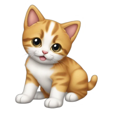 Un chaton sur un chiot sticker