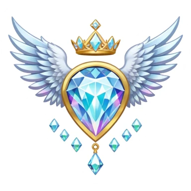 holy diamond emblem with white wings and diamond in the middle sticker