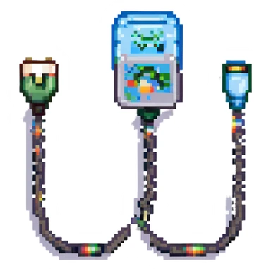 8 bit pixel art ethernet cable with RJ45 connector emoji sticker
